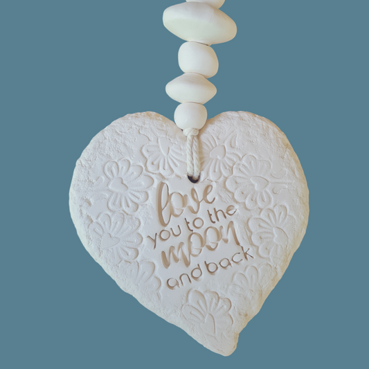 Mojo's Fragranced Ceramic Hearts - Large - "Love you to the moon and back"