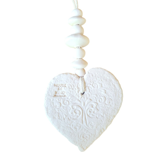 Fragranced Ceramic Hearts - Mojo's Fragranced Ceramic Hearts - Large - "Be The Reason Someone Smiles Today"