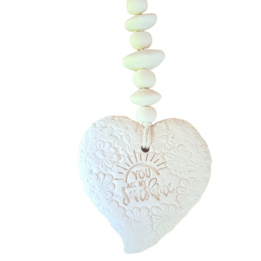 Fragranced Ceramic Hearts - Mojo's Fragranced Ceramic Hearts - Large - "You Are My Sunshine"
