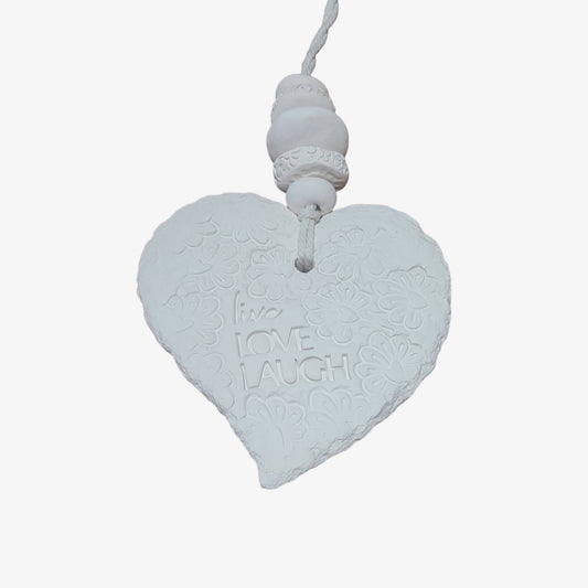 Mojo's Fragranced Ceramic Hearts - Large - "Live, Love, Laugh"