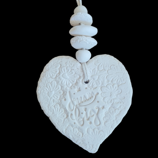 Mojo's Fragranced Ceramic Hearts - Large - "Dream Big"
