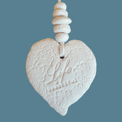 Mojo's Fragranced Ceramic Hearts - Large - "Life is Beautiful"