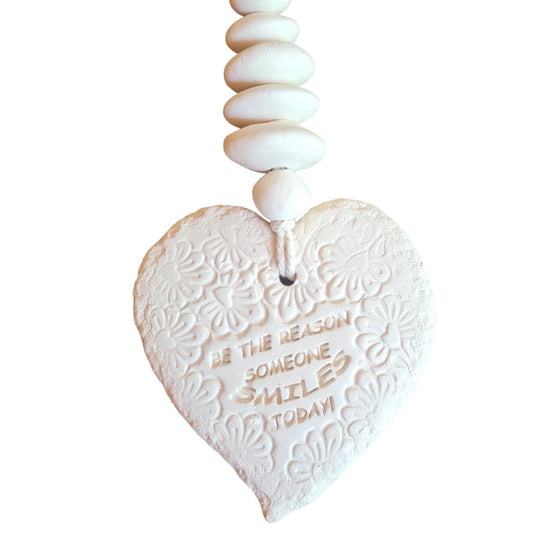 Fragranced Ceramic Hearts - Mojo's Fragranced Ceramic Hearts - Large - "Be The Reason Someone Smiles Today"