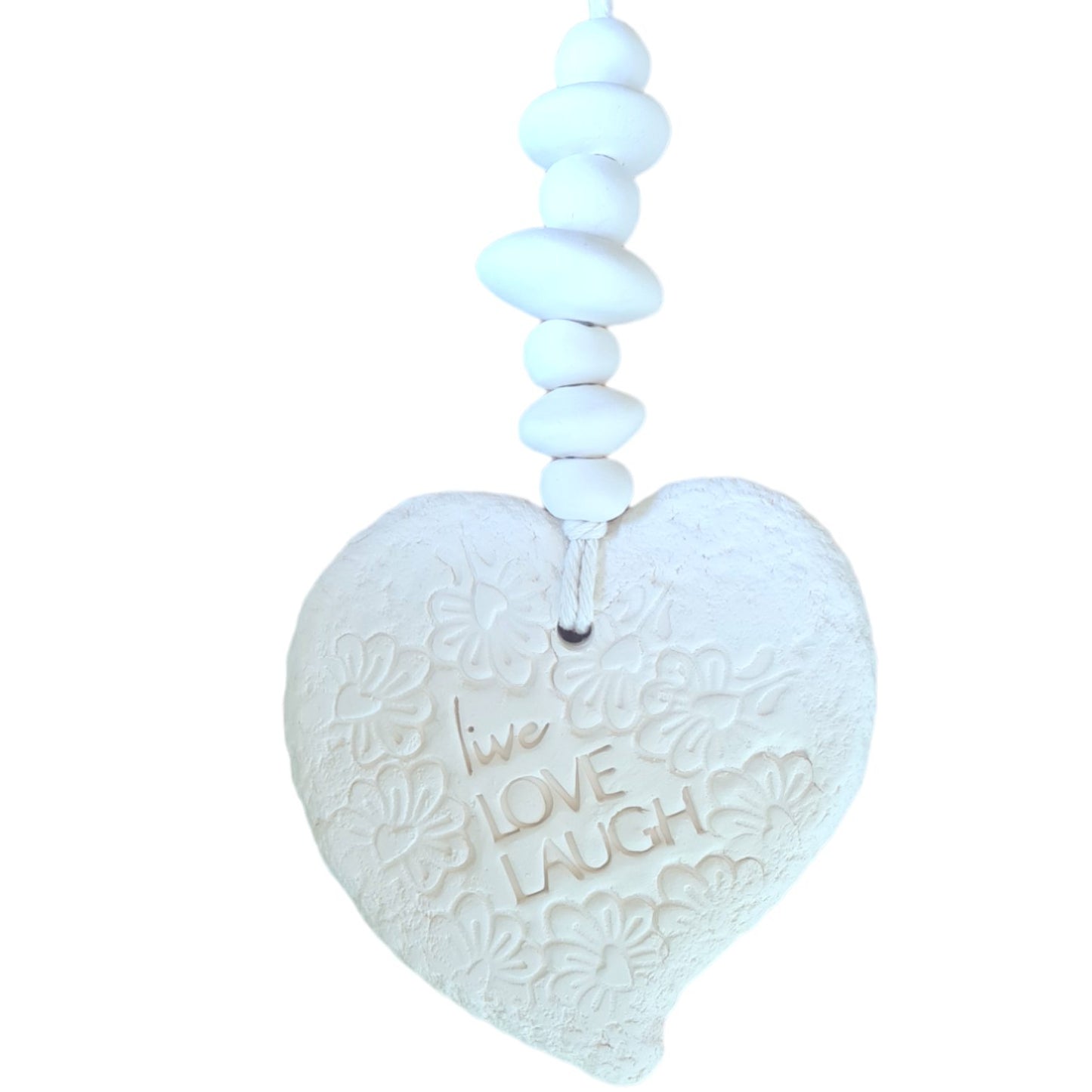 Fragranced Ceramic Hearts - Mojo's Fragranced Ceramic Hearts - Large - "Live, Love, Laugh"