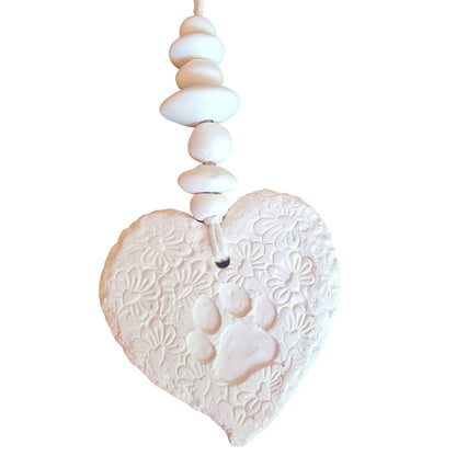 Fragranced Ceramic Hearts - Mojo's Fragranced Ceramic Hearts - Large - "Pawprint"