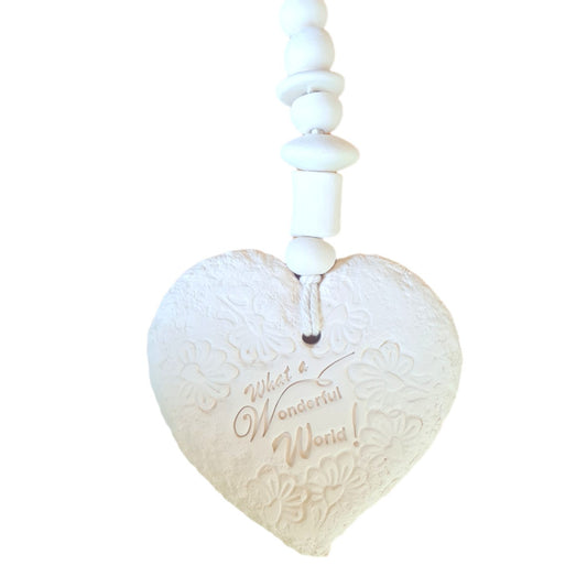 Fragranced Ceramic Hearts - Mojo's Fragranced Ceramic Hearts - Large - "Wonderful  World"