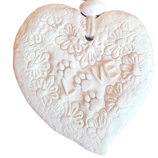 Mojo's Fragranced Ceramic Hearts - Large - "Love with small pawprints"