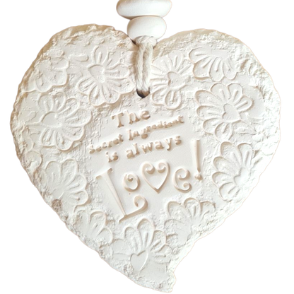 Mojo's Scented Ceramic Hearts - Large - Secret Ingredient is Always Love
