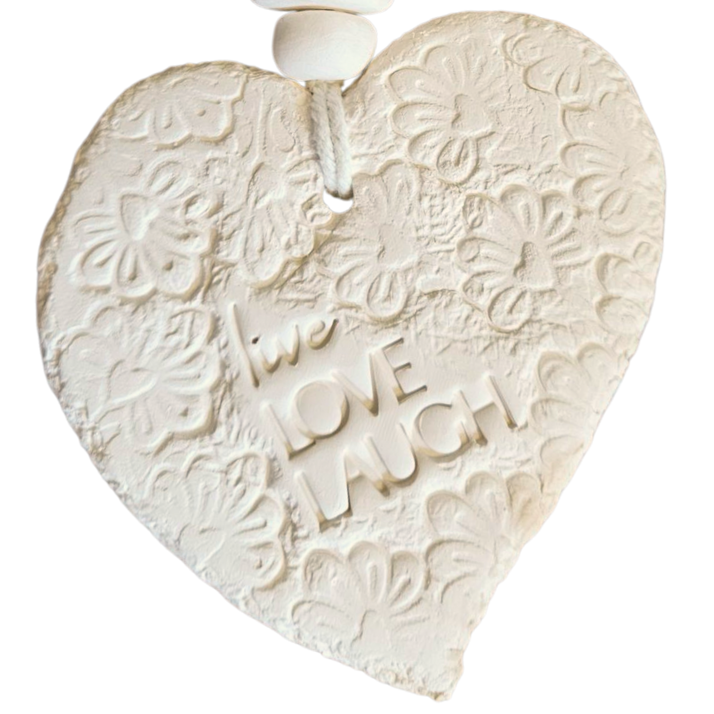 Mojo's Scented Ceramic Hearts - Large - "Live, Love, Laugh"