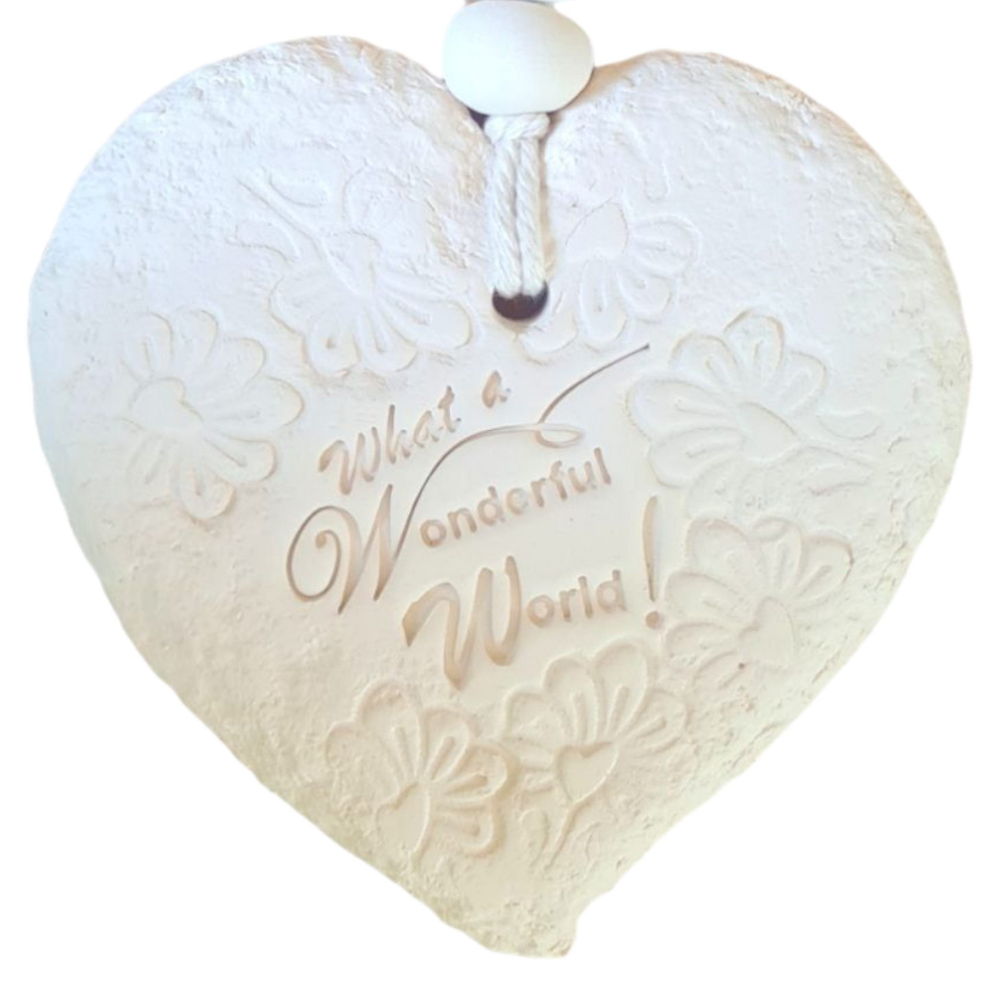 Mojo's Scented Ceramic Hearts - Large - "Wonderful  World"
