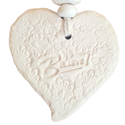 Mojo's Scented Ceramic Hearts - Large - Believe!