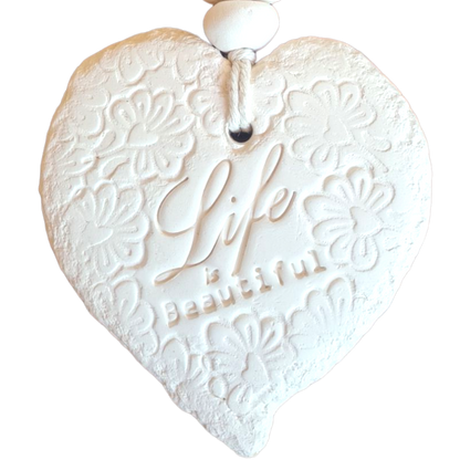 Mojo's Scented Ceramic Hearts - Large - "Life is Beautiful"