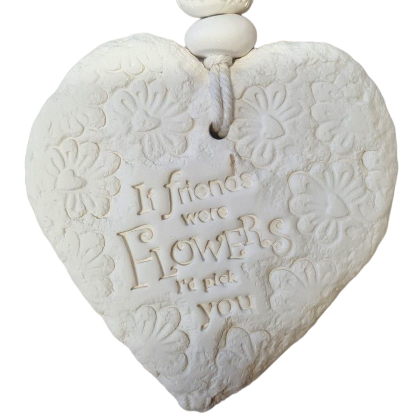 Mojo's Scented Ceramic Hearts - Large - If Friends Were Flowers, I'd Pick You!